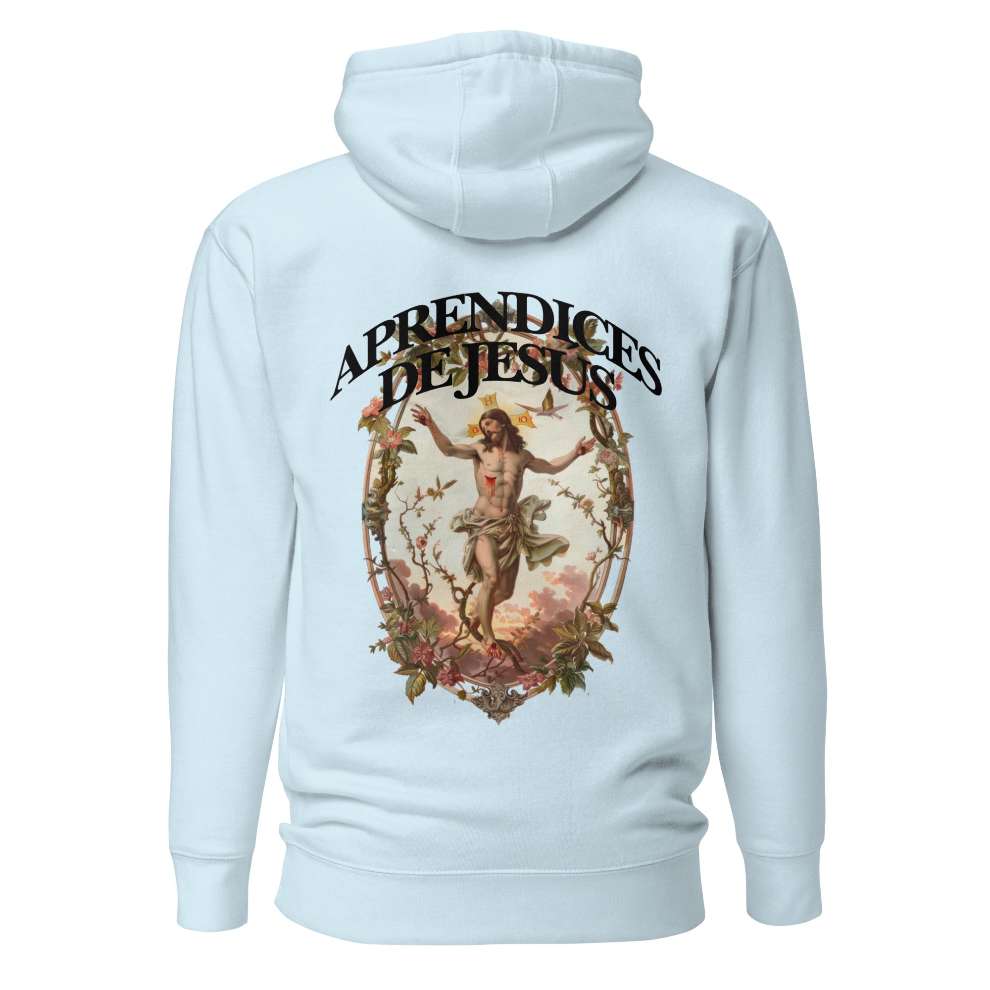 APRENDICES DE JESÚS | LIGHT BLUE, GRAY AND WHITE HOODIE